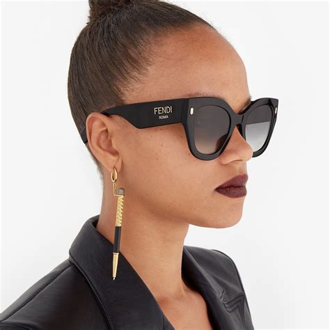 fendi sunglasses womens black|fendi rimless sunglasses.